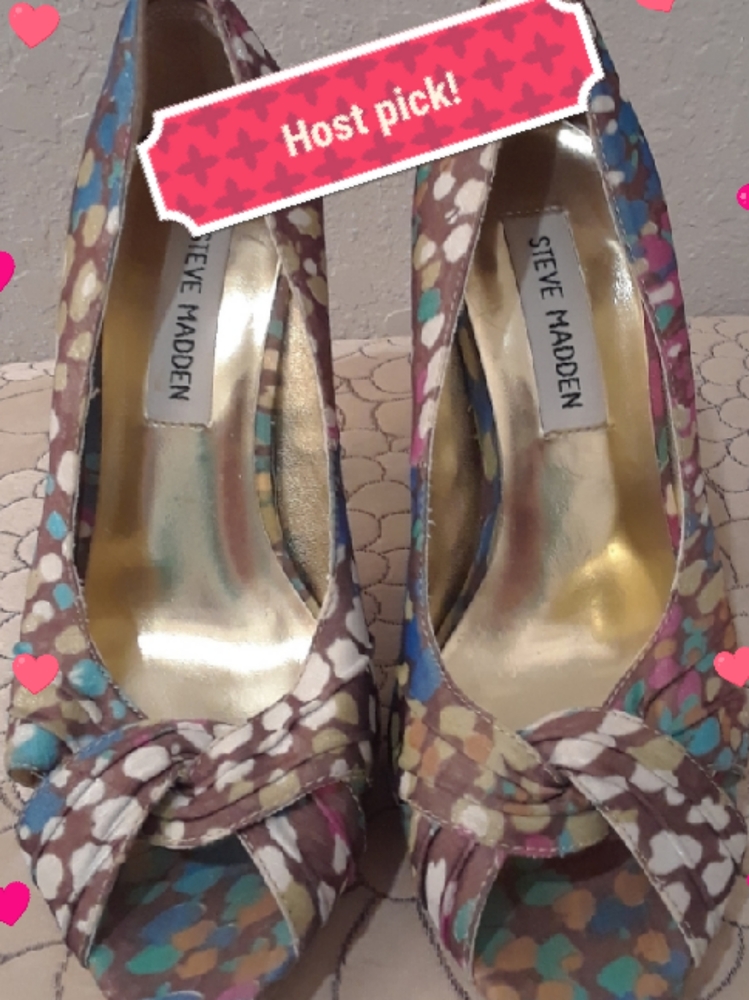 💕HP💕Multicolored Steve Madden Cork High Heels
